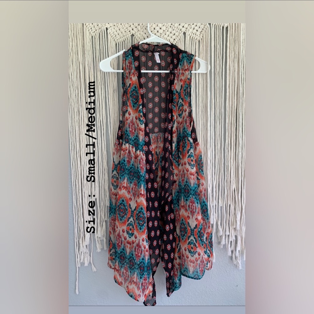 sheer multicolored cover up